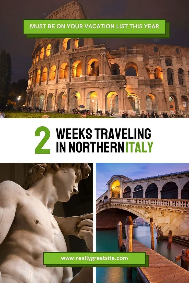 Pinterest Pin traveling for 2 weeks in northern italy